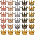 30 PCS Mini Crowns for Crafts, Mixed Color Vintage Crown Charms 3D Alloy King Crown‘s Beads Large Hole Spacer Beads for DIY Crafts Jewelry Necklace Making Supplies