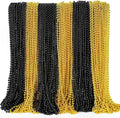 100PCS Bead Necklace, Gold Black New Year Bead Party Favors, New Year Eve 33" Toy Necklaces Costume Accessories, Parade Throw Accessories for New Year Wedding Birthday Celebrations Decoration