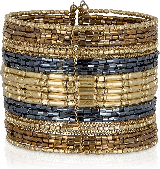 SPUNKYsoul Cuff Bracelets for Women Collection - Adjustable, Stylish Boho Inspired Beaded Bracelets, Trendy Stackable Beads, Ideal for Everyday Wear & Special Occasions