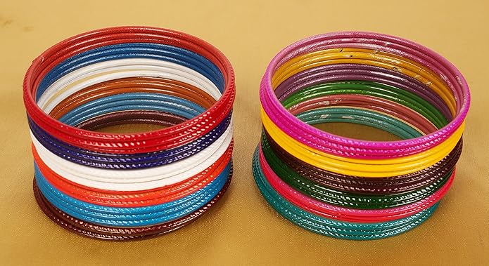 Touchstone indian bangles bracelets for women colorful churiyan set return gifts jewelry chudiya bulk pack bollywood metal bangle sets 12 textured vintage colors. Set of 144