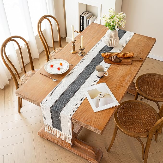 Farmhouse Table Runner for Home Decor 12x90 Grey Fall Home Decor | 90 Inches - Image 6
