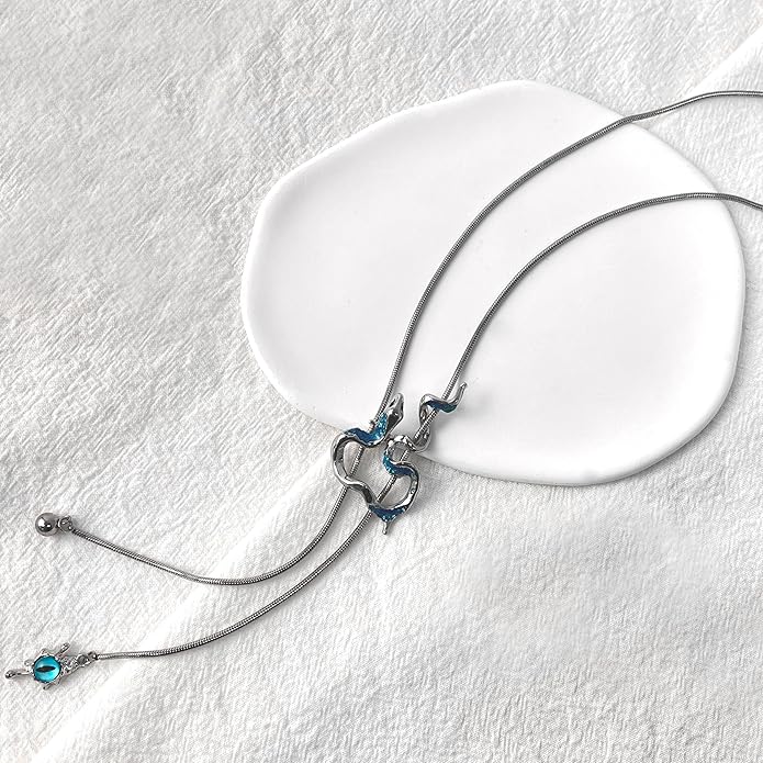 Snake Butterfly Necklace for Women Y2k Irregular Round Bead Pendant Women's Jewelry