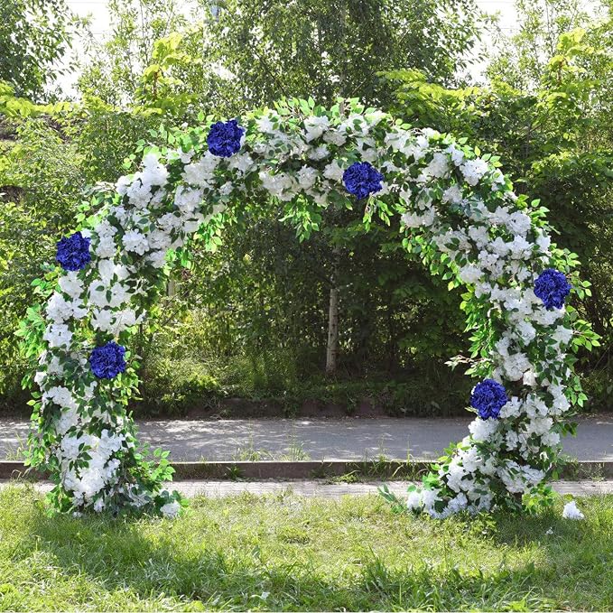 AVIVIHO 65pcs Fake Flowers Navy Blue Hydrangea Artificial Flowers Bulk Silk - Image 7