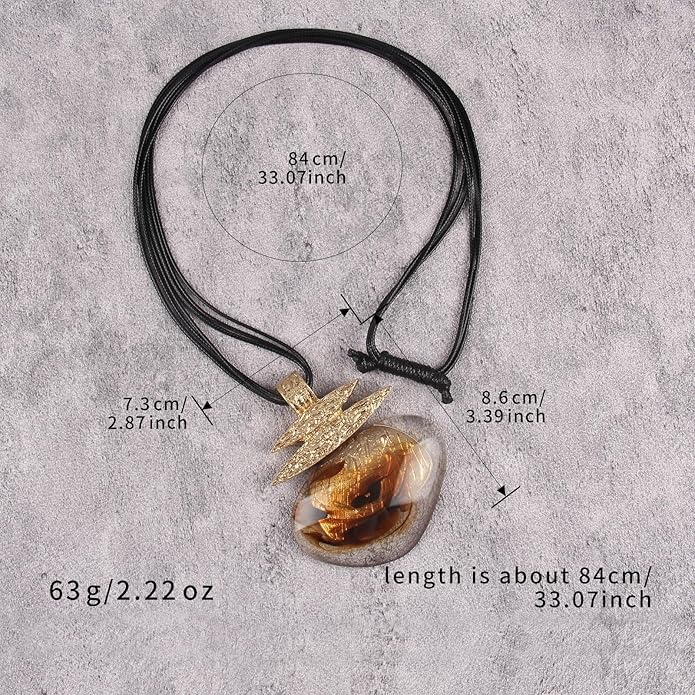 Boho Leather Necklace Women Bohemian Brown Circle Pendant Necklace Choker Long Necklaces for Women Boho Ring Large Pendant