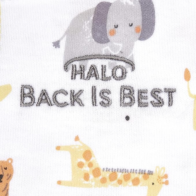 HALO 100% Cotton Sleepsack Swaddle, 3-Way Adjustable Wearable Blanket, TOG 1.5, Jungle Cotton, Newborn, 0-3 Months
