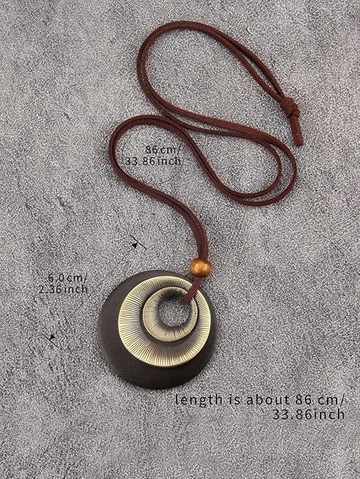 Boho Necklaces for Women Chunky Circle Necklace Layered Boho Circle Leather Choker Necklace Long Vintage Necklaces Bohemian Jewlery Gifts
