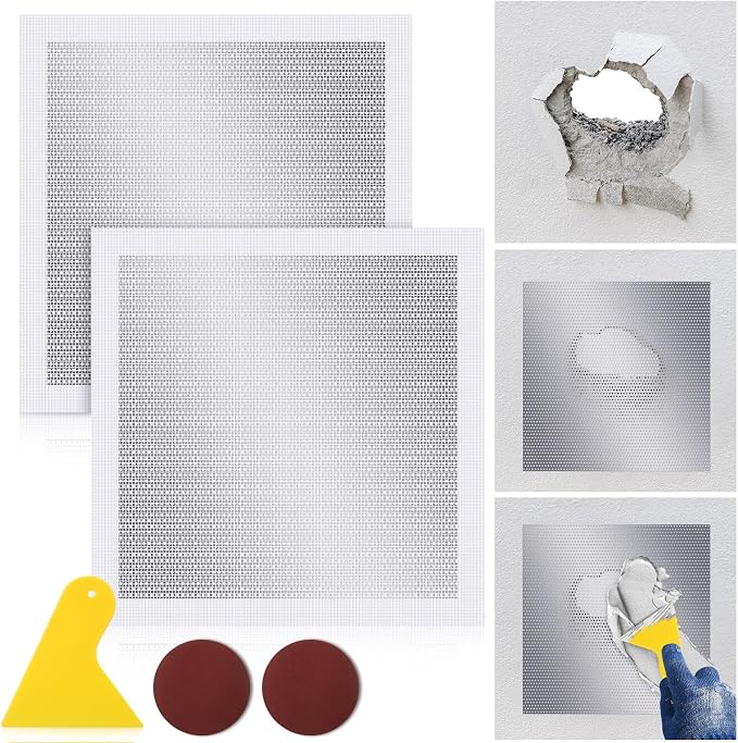 Yaocom 2 Pcs 12x12 Inch Drywall Repair Kit Self Adhesive Mesh Drywall Repair - Image 2