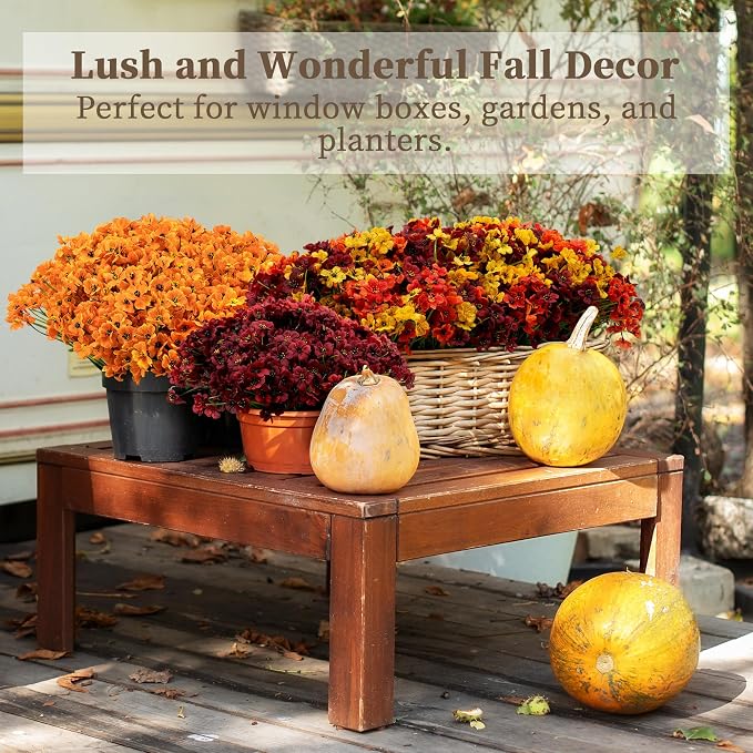 ColoPlay 24 Bundles Burgundy Artificial Flowers - Image 7