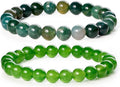 Bivei Natural Gemstone Semi Precious Healing Crystals Handmade Stretchy Round Beads Bracelet,Stocking Stuffers for Women Enhance Positive Energy