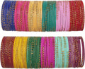 Touchstone indian bangles bracelets for women colorful churiyan set return gifts jewelry chudiya bulk pack bollywood metal bangle sets 12 textured vintage colors. Set of 144