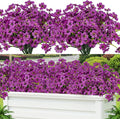 24 Pcs Artificial Flowers for Outdoor, Plastic Fake Flowers Decor, Fuchsia | UV by Lnoicy