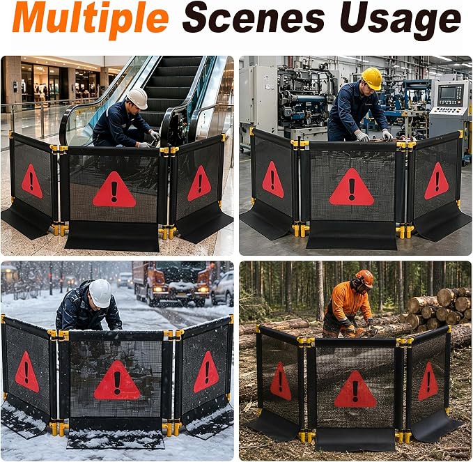 120" x 45" Heavy-Duty 3 Section Debris Containment Mesh Barrier, Stump Grinding - Image 6