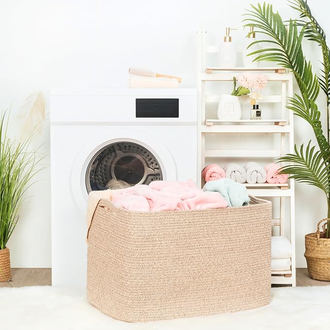 112L Extra Large Blanket Basket Holder Living Room, Dog Toy Organizer Bin Box - Image 3