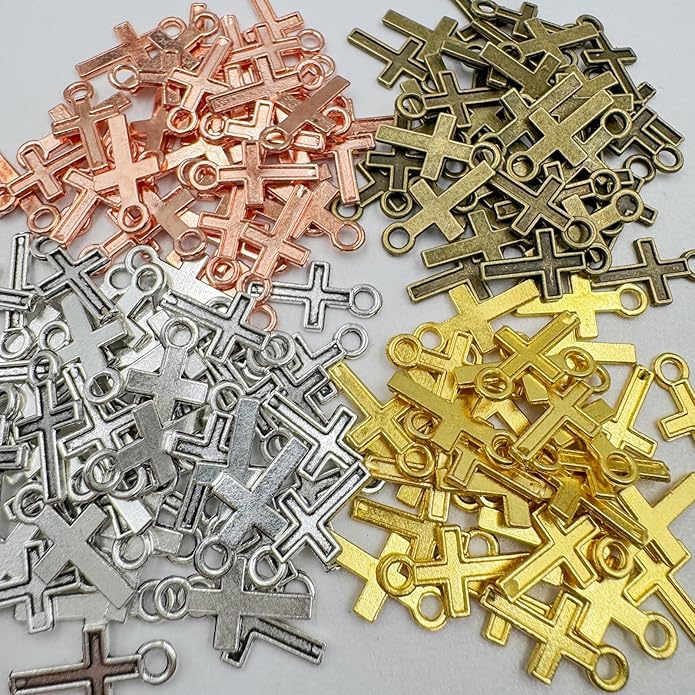 Zirconia Crystal Rhinestone Cross Charms for Jewelry Making Bracelet Necklace Choke Earring Pendant Key Chain Craft Supplies DIY Accessories