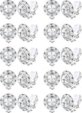 FIBO STEEL Clip on Halo Earrings Rhinestone Earrings Crystal Earrings for Women Round Acrylic Stone Inside Dance Competitions Stage Opera Performance Wedding Party Jewelry