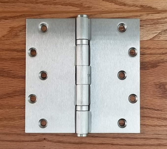 Heavy Duty Ball Bearing Door Hinges Satin Nickel 6 Inch Square 2-Pack - Image 2