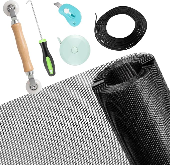 Secopad Window Screen & Screen Door Mesh Repair Kit, 39 in x 78 in, Tearproof & by Secopad