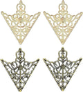 5 Pairs Retro Hollow Pattern Shirt Collar Brooches For Women And Men Gold Plated Triangle & Simple Elegant Double Leaf Collar Pin Brooches Gold Silver Plant Brooch Jewelry