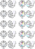 FIBO STEEL Clip on Halo Earrings Rhinestone Earrings Crystal Earrings for Women Round Acrylic Stone Inside Dance Competitions Stage Opera Performance Wedding Party Jewelry