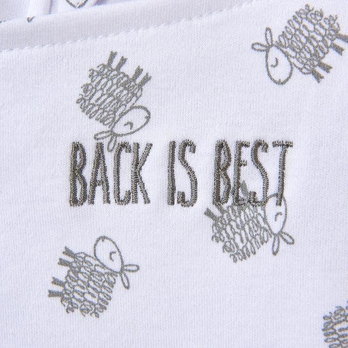 HALO 100% Cotton Sleepsack Swaddle, 3-Way Adjustable Wearable Blanket, TOG 1.5, Lamb Scribble White, Newborn, 0-3 Months