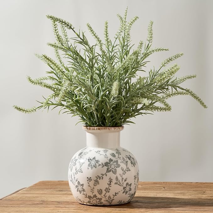 SIDUCAL Ceramic Vintage Vase, 5.91 Inch Retro Ice Cracked Chinoiserie Floral - Image 3