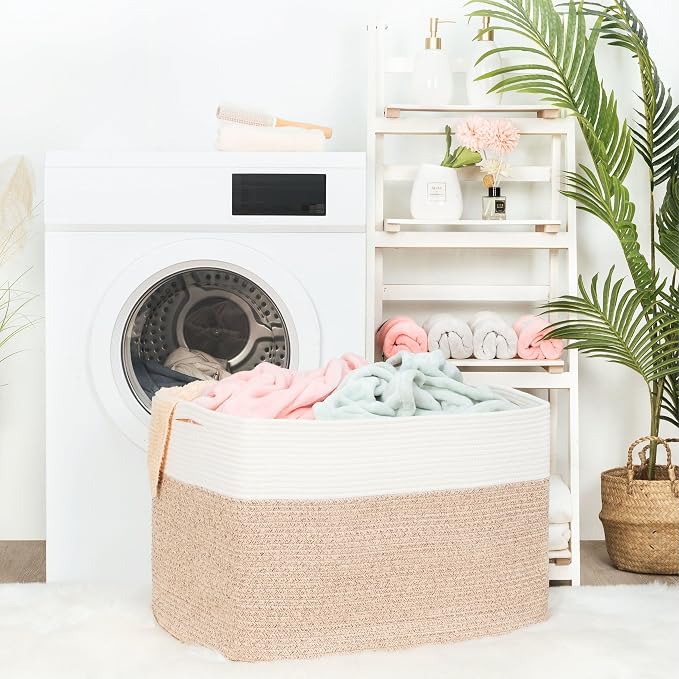 112L Extra Large Blanket Basket Holder Living Room, Pool Towels, Dog Toy - Image 3