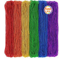 100 PCS LGBT Beads Necklaces, 33" Rainbow Beads Bulk, Plastic Colorful Beaded Necklaces Set, LGBT Parade Throw Accessories Stuff, Pride Month Gay Lesbian Party Supplies