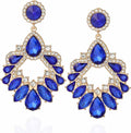 Fashion Rhinestone Statement Drop Dangle Earrings Large Colorful Crystal Chandelier Earrings for Women Bridal Wedding Party Prom