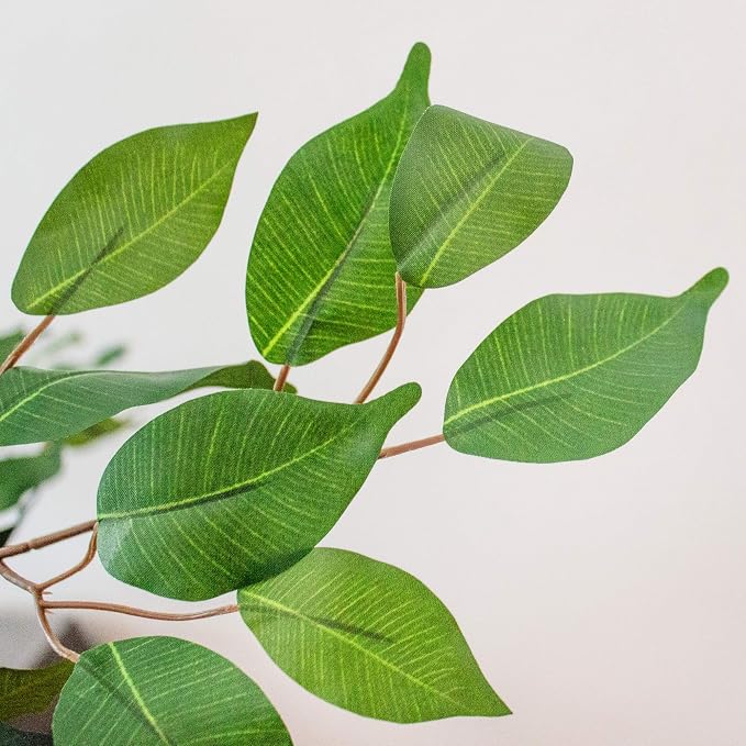 Nearly Natural 5ft Artificial Ficus Tree, Triple Trunk Faux Greenery - Image 5