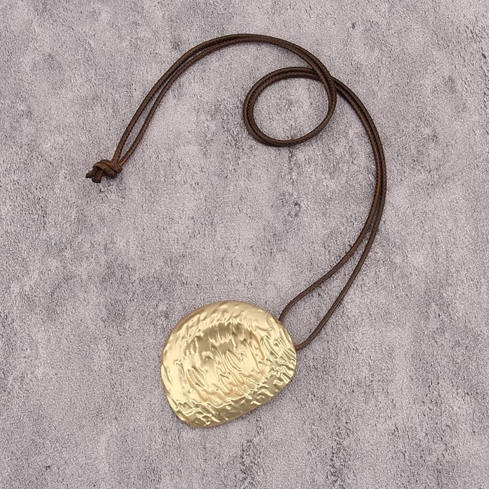Women's Leather Long Necklace Bohemian Style Circle Retro Pendant Necklace Women's Jewelry