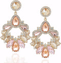 Fashion Rhinestone Statement Drop Dangle Earrings Large Colorful Crystal Chandelier Earrings for Women Bridal Wedding Party Prom