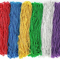 144 Pcs Mardi Gras Beads Bulk, 33 Inch 7mm Carnival Beaded Necklaces Decorations For Mardi Gras Festivals, Mardi Gras Parades, Night Club Dress-up Events Party Costume