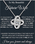 Wife Necklace From Husband To My Wife Necklace Soulmate Necklace For Women Future Wife Jewelry Birthday Christmas Valentine's gifts For Girlfriend Message Card & LED Box
