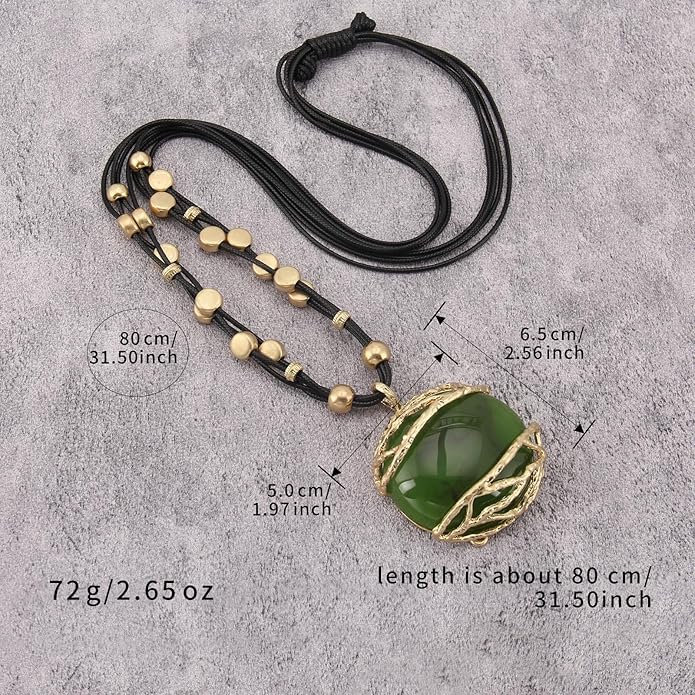 GelConnie Leather Necklace for Women Large Pendant Long Brown Necklace Circle Leather Choker Vintage Sweater Necklace Gold Chunky Boho Necklaces for Women