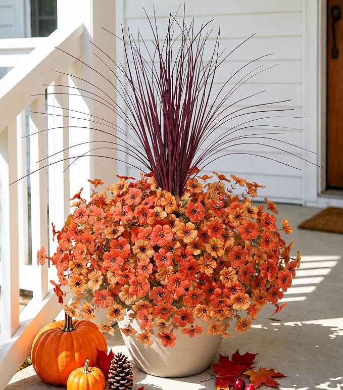 florisso Artificial Fall Flowers Fake Mums - Image 13