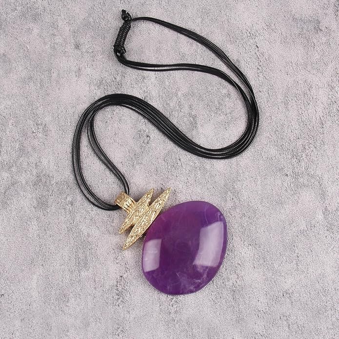 Boho Leather Necklace Women Bohemian Brown Circle Pendant Necklace Choker Long Necklaces for Women Boho Ring Large Pendant