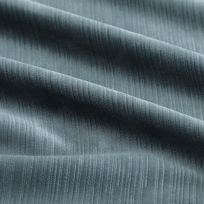 Vision Home Storm Blue Velvet Pinch Pleated Blackout Curtains 40Wx108L Inch | 2 - Image 5