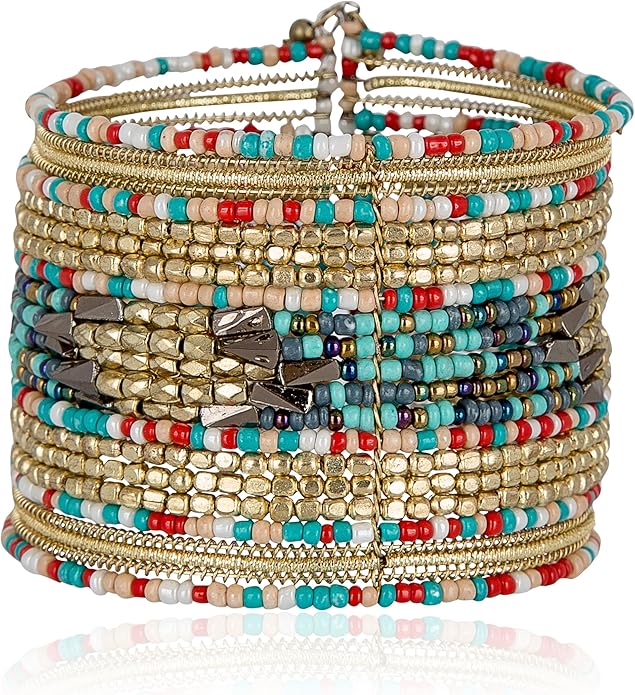 SPUNKYsoul Cuff Bracelets for Women Collection - Adjustable, Stylish Boho Inspired Beaded Bracelets, Trendy Stackable Beads, Ideal for Everyday Wear & Special Occasions