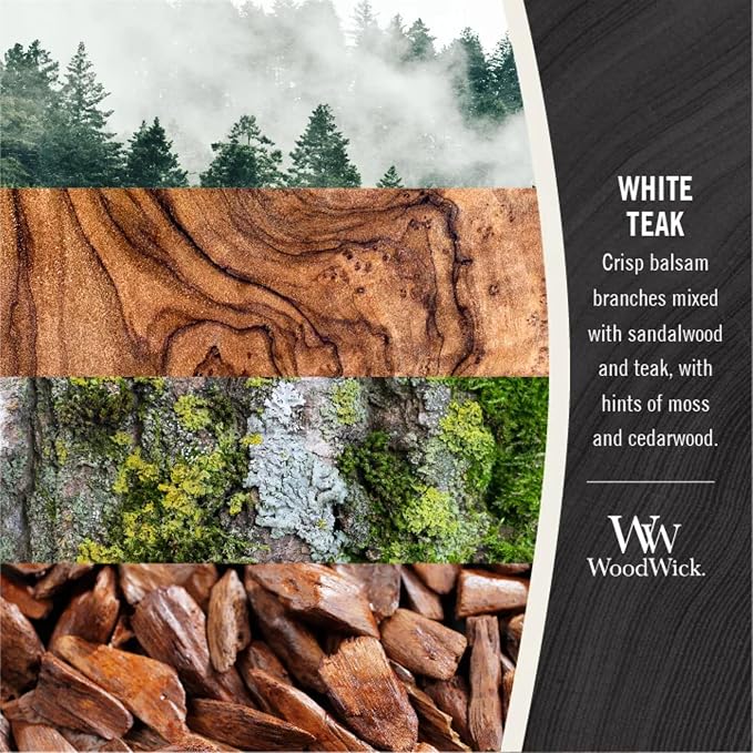 WoodWick White Teak Gifts for Women and Men, 16 oz Ellipse Candle - Image 6