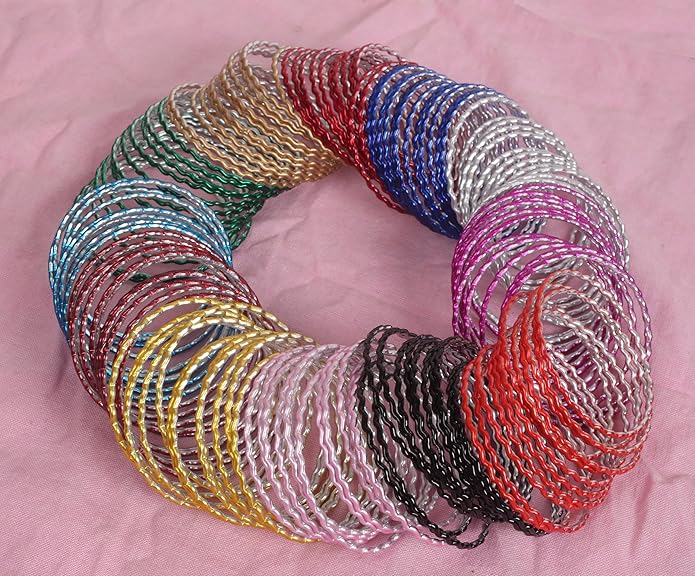 Touchstone indian bangles bracelets for women colorful churiyan set return gifts jewelry chudiya bulk pack bollywood metal bangle sets 12 textured vintage colors. Set of 144