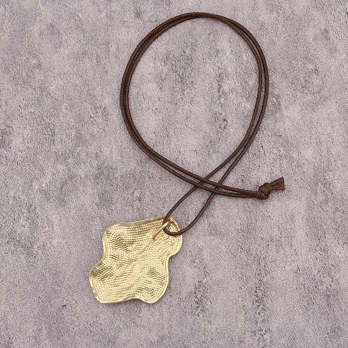Women's Leather Long Necklace Bohemian Style Circle Retro Pendant Necklace Women's Jewelry
