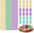 YAXINRUI Mardi Gras Beads Necklaces and King Cake Babies, Multi Colors 24Pcs Party Beads Necklaces + 24Pcs Mini Plastic Babies Mardi Gras Accessories for Mardi Gras Party, Party Favors