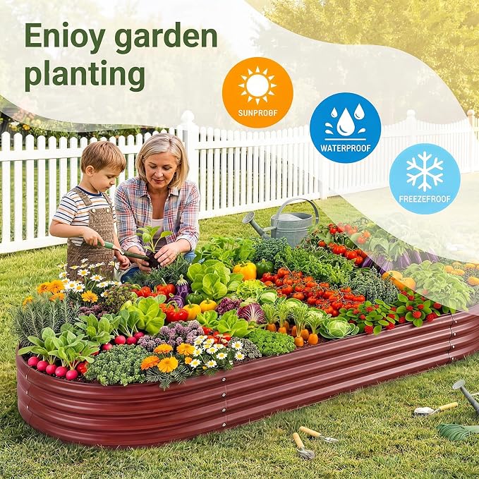Land Guard 2Pcs 8ft Galvanized Steel Raised Garden Bed, Raised Garden Bed - Image 6