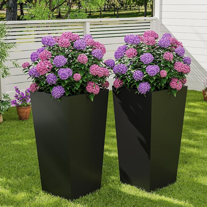 Garvee 30" Tall Planters Set of 2, Outdoor & Indoor Pots | High Front Porch - Image 7