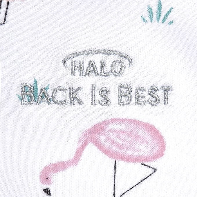 HALO 100% Cotton Sleepsack Swaddle, 3-Way Adjustable Wearable Blanket, TOG 1.5, Flamingos, Small, 3-6 Months
