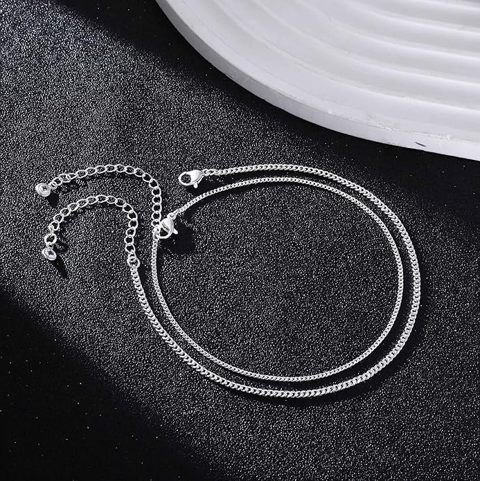 DEARMAY Dainty 14K Gold Plated Ankle Bracelets for Women, Waterproof 14K Gold Plated Link Chain Anklets Non Tarnish Set Pack Summer Beach Jewelry Gift