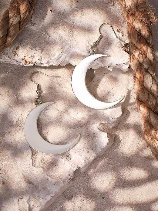 MINACHI Simple Crescent Moon Dangle Drop Earrings, Fashion Statement Jewelry Gift for Women