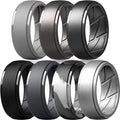 ThunderFit Men's Silicone Rings 10mm Wide 2.5mm Thick Rubber Bands, Breathable, Variety Multipack 1-10