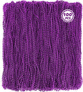 100 PCS Purple Beads Necklaces, Mardi Gras Beads, 33" Round Beaded Bulk Parade Throw Accessories Set, Beads For Carniaval Festive Celebrations Party