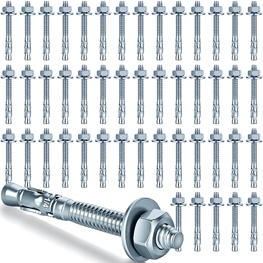 1/4 x 2-1/4 inch Wedge Anchors, Galvanized Concrete Anchors, Concrete Wall by Unknown